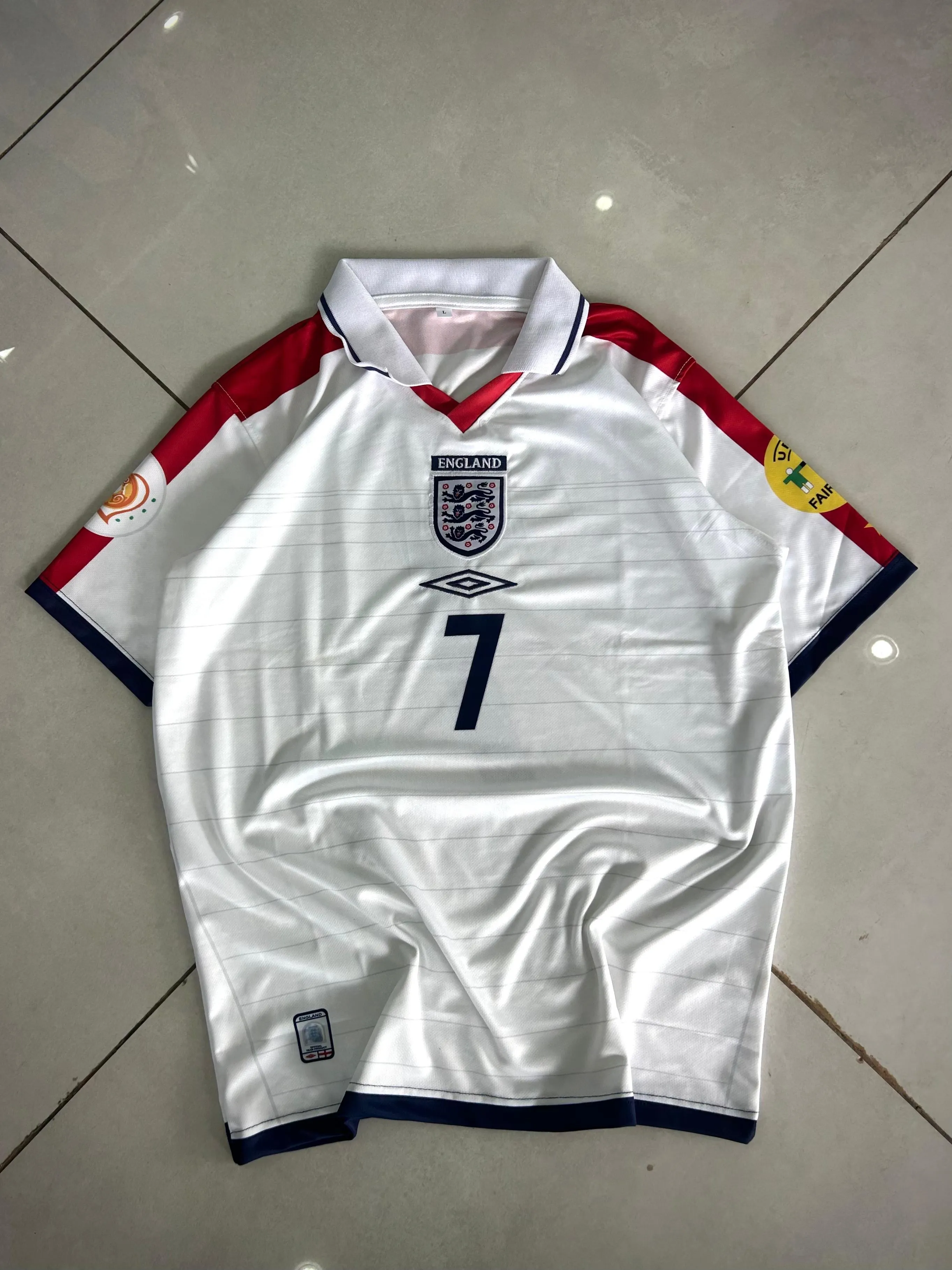 Retro England 1998 David Beckham Home Jersey 